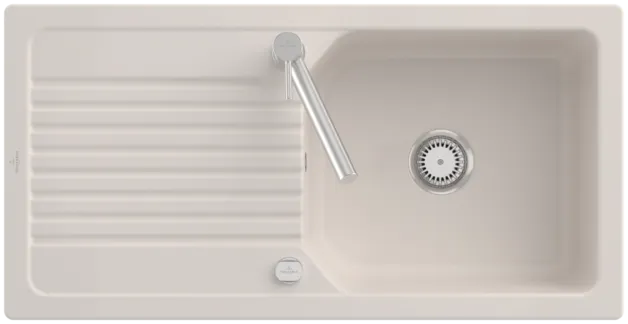 Bild von VILLEROY BOCH Linara 60 Einbauspüle, inklusive Ablaufgarnitur mit Excenterbetätigung, aus TitanCeram, 1000 x 510 mm, Crema CeramicPlus #338602KR