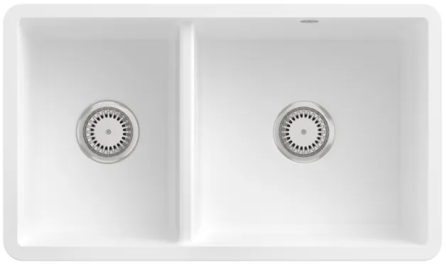 Bild von VILLEROY BOCH Subway 80 U Unterbauspüle, inklusive Ablaufgarnitur mit Excenterbetätigung, aus Keramik, 440 x 750 mm, Stone White CeramicPlus #338802RW