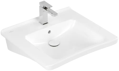 Bild von VILLEROY BOCH ViCare Waschbecken ViCare, 600 x 550 x 180 mm, Weiß Alpin CeramicPlus, mit Überlauf #4A8060R1
