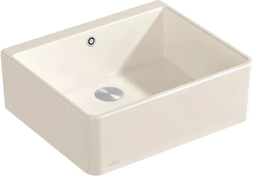 Bild von VILLEROY BOCH Spülstein Einzelbecken 60 X Spülstein Einzelbecken, inklusive Ablaufgarnitur mit Excenterbetätigung, aus Keramik, 595 x 500 mm, Crema CeramicPlus #636002KR