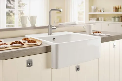 Bild von VILLEROY BOCH Modern Steel Niederdruck Küchenarmatur, aus Edelstahl, Edelstahl massiv #966811LC