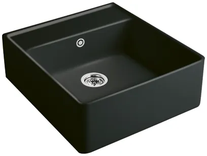 Bild von VILLEROY BOCH Spülstein Einzelbecken Spülstein Einzelbecken, inklusive Ablaufgarnitur mit Excenterbetätigung, Befestigungsset, aus Keramik, 595 x 630 mm, Mosaïque #632062M1