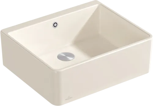 Bild von VILLEROY BOCH Spülstein Einzelbecken 60 X Spülstein Einzelbecken, inklusive Ablaufgarnitur mit Handbetätigung, aus Keramik, 595 x 500 mm, Crema CeramicPlus #636001KR