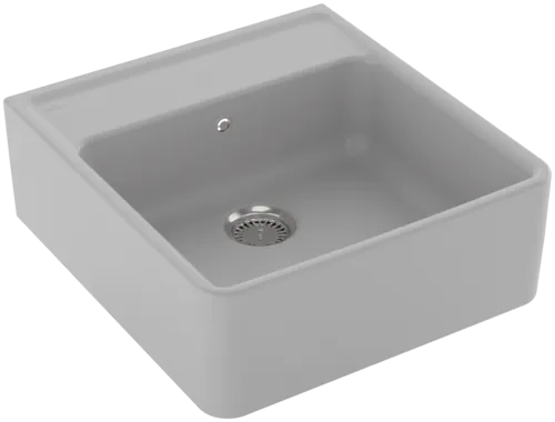 Bild von VILLEROY BOCH Spülstein Einzelbecken Spülstein Einzelbecken, inklusive Ablaufgarnitur mit Handbetätigung, Befestigungsset, aus Keramik, 595 x 630 mm, Steam CeramicPlus #632061SM