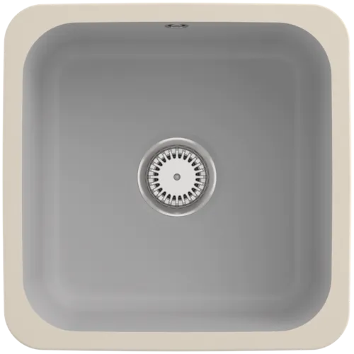 Bild von VILLEROY BOCH Cisterna 50 Unterbauspüle, inklusive Ablaufgarnitur mit Handbetätigung, Befestigungsset, aus Keramik, 445 x 445 mm, Steam CeramicPlus #670301SM