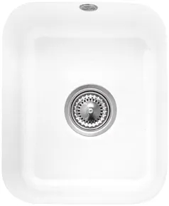 Bild von VILLEROY BOCH Cisterna 45 Unterbauspüle, inklusive Ablaufgarnitur mit Excenterbetätigung, Befestigungsset, aus Keramik, 370 x 435 mm, Weiß Alpin CeramicPlus #670402R1