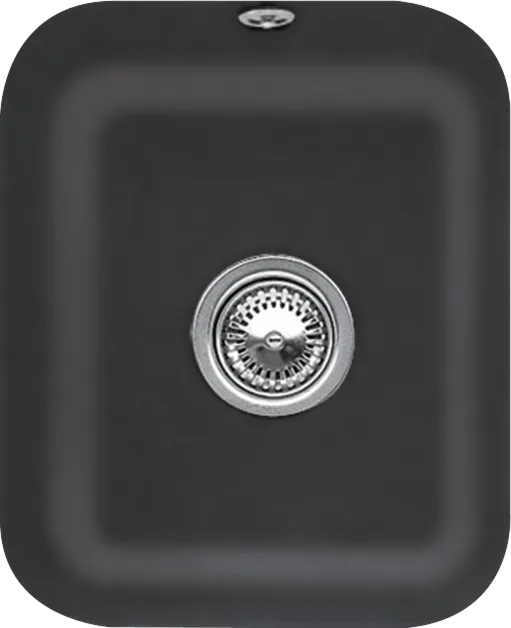 Bild von VILLEROY BOCH Cisterna 45 Unterbauspüle, inklusive Ablaufgarnitur mit Excenterbetätigung, Befestigungsset, aus Keramik, 370 x 435 mm, Ebony CeramicPlus #670402S5