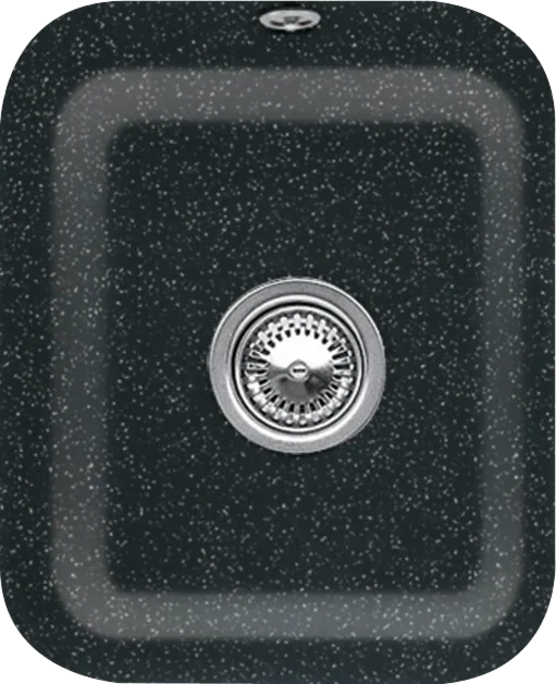 Bild von VILLEROY BOCH Cisterna 45 Unterbauspüle, inklusive Ablaufgarnitur mit Handbetätigung, Befestigungsset, aus Keramik, 370 x 435 mm, Chromite CeramicPlus #670401J0