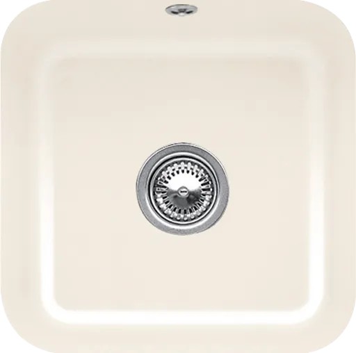 Obrázek VILLEROY BOCH Cisterna 50 Undercounter sink, included Waste system pop-up, Fastening set, of Ceramic, 445 x 445 mm, Crema CeramicPlus #670302KR