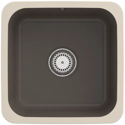 Obrázek VILLEROY BOCH Cisterna 50 Undercounter sink, included Waste system hand-operated, Fastening set, of Ceramic, 445 x 445 mm, Timber CeramicPlus #670301TR