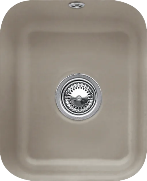 Bild von VILLEROY BOCH Cisterna 45 Unterbauspüle, inklusive Ablaufgarnitur mit Excenterbetätigung, Befestigungsset, aus Keramik, 370 x 435 mm, Timber CeramicPlus #670402TR