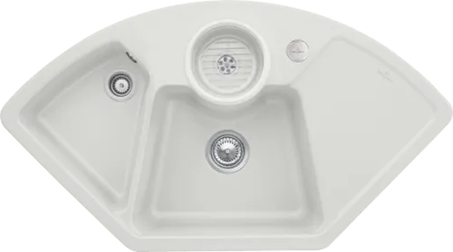 Obrázek VILLEROY BOCH Solo corner Corner sink, included Waste system pop-up, Strainer bowl, of Ceramic, 1075 x 600 mm, Steam CeramicPlus #670802SM