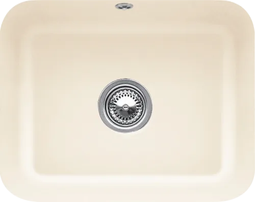 Bild von VILLEROY BOCH Cisterna 60C Unterbauspüle, inklusive Ablaufgarnitur mit Excenterbetätigung, Befestigungsset, aus Keramik, 550 x 440 mm, Ivory CeramicPlus #670602FU
