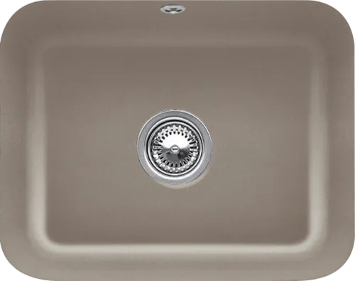 Bild von VILLEROY BOCH Cisterna 60C Unterbauspüle, inklusive Ablaufgarnitur mit Handbetätigung, Befestigungsset, aus Keramik, 550 x 440 mm, Timber CeramicPlus #670601TR