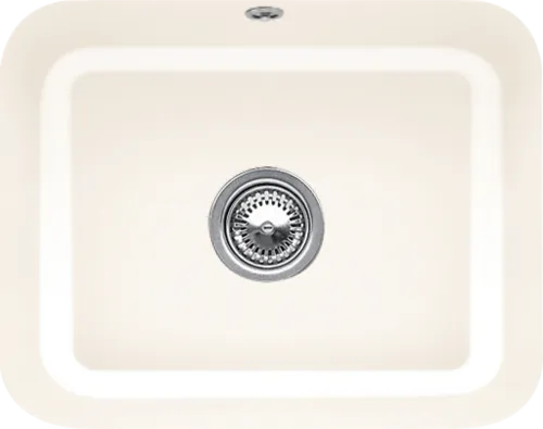 Bild von VILLEROY BOCH Cisterna 60C Unterbauspüle, inklusive Ablaufgarnitur mit Excenterbetätigung, Befestigungsset, aus Keramik, 550 x 440 mm, Crema CeramicPlus #670602KR