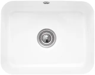 Bild von VILLEROY BOCH Cisterna 60C Unterbauspüle, inklusive Ablaufgarnitur mit Excenterbetätigung, Befestigungsset, aus Keramik, 550 x 440 mm, Snow White CeramicPlus #670602KG