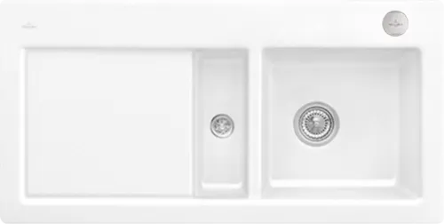 Bild von VILLEROY BOCH Subway 60 Einbauspüle, inklusive Ablaufgarnitur mit Excenterbetätigung, aus Keramik, 1000 x 510 mm, Snow White CeramicPlus #671202KG