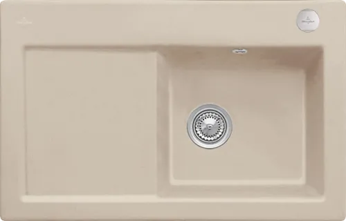 Bild von VILLEROY BOCH Subway 45 Einbauspüle, inklusive Ablaufgarnitur mit Excenterbetätigung, aus Keramik, 780 x 510 mm, Almond CeramicPlus #671402AM