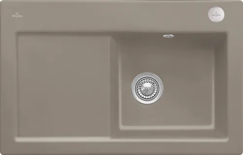 Bild von VILLEROY BOCH Subway 45 Einbauspüle, inklusive Ablaufgarnitur mit Excenterbetätigung, aus Keramik, 780 x 510 mm, Timber CeramicPlus #671402TR