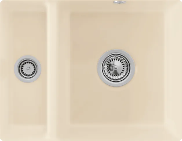 Bild von VILLEROY BOCH Subway 60 XU Unterbauspüle, inklusive Ablaufgarnitur mit Excenterbetätigung, aus Keramik, 545 x 440 mm, Ivory CeramicPlus #675802FU
