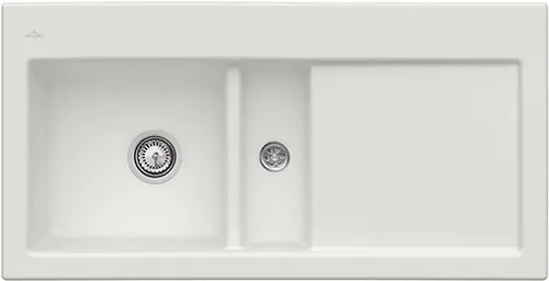 Bild von VILLEROY BOCH Subway 60 Einbauspüle, inklusive Ablaufgarnitur mit Handbetätigung, aus Keramik, 1000 x 510 mm, Steam CeramicPlus #677001SM