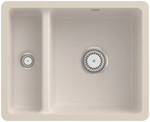 Bild von VILLEROY BOCH Subway 60 XU Unterbauspüle, inklusive Ablaufgarnitur mit Handbetätigung, aus Keramik, 545 x 440 mm, Crema CeramicPlus #675801KR