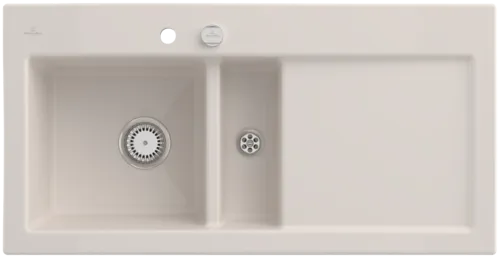 Bild von VILLEROY BOCH Subway 60 Einbauspüle, inklusive Ablaufgarnitur mit Excenterbetätigung, aus Keramik, 1000 x 510 mm, Crema CeramicPlus #677002KR