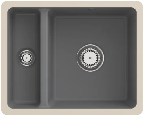Bild von VILLEROY BOCH Subway 60 XU Unterbauspüle, inklusive Ablaufgarnitur mit Handbetätigung, aus Keramik, 545 x 440 mm, Stone CeramicPlus #675801SL