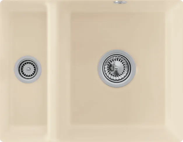 Bild von VILLEROY BOCH Subway 60 XU Unterbauspüle, inklusive Ablaufgarnitur mit Excenterbetätigung, aus Keramik, 545 x 440 mm, Pure Black #675802R7