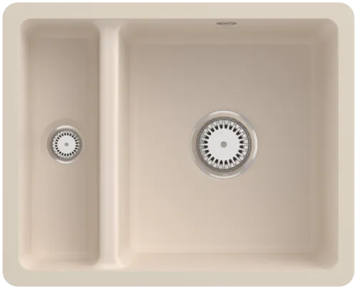 Bild von VILLEROY BOCH Subway 60 XU Unterbauspüle, inklusive Ablaufgarnitur mit Handbetätigung, aus Keramik, 545 x 440 mm, Ivory CeramicPlus #675801FU