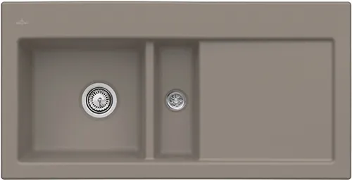 Bild von VILLEROY BOCH Subway 60 Einbauspüle, inklusive Ablaufgarnitur mit Handbetätigung, aus Keramik, 1000 x 510 mm, Timber CeramicPlus #677001TR
