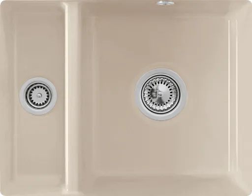 Bild von VILLEROY BOCH Subway 60 XU Unterbauspüle, inklusive Ablaufgarnitur mit Excenterbetätigung, aus Keramik, 545 x 440 mm, Almond CeramicPlus #675802AM