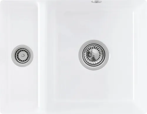 Bild von VILLEROY BOCH Subway 60 XU Unterbauspüle, inklusive Ablaufgarnitur mit Excenterbetätigung, aus Keramik, 545 x 440 mm, Snow White CeramicPlus #675802KG
