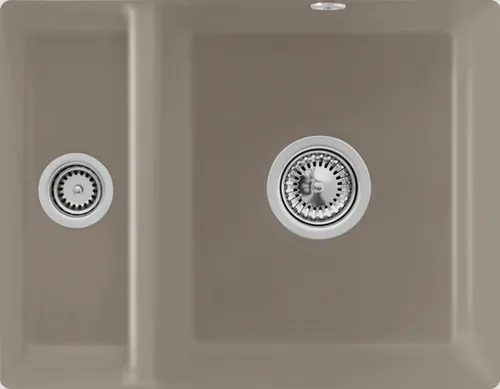 Bild von VILLEROY BOCH Subway 60 XU Unterbauspüle, inklusive Ablaufgarnitur mit Excenterbetätigung, aus Keramik, 545 x 440 mm, Timber CeramicPlus #675802TR