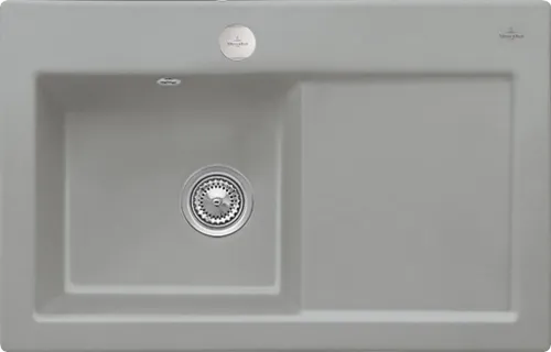 Bild von VILLEROY BOCH Subway 45 Einbauspüle, inklusive Ablaufgarnitur mit Excenterbetätigung, aus Keramik, 780 x 510 mm, Fossil CeramicPlus #677202KD