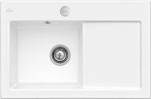 Obrázek VILLEROY BOCH Subway 45 Built-in sink, included Waste system pop-up, of Ceramic, 780 x 510 mm, Snow White CeramicPlus #677202KG