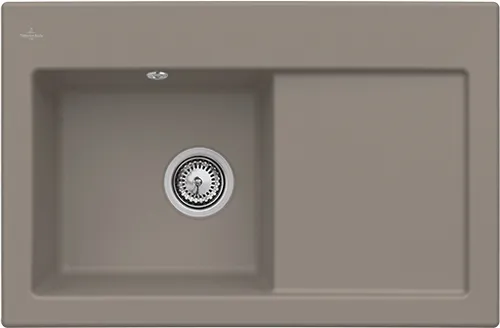 Bild von VILLEROY BOCH Subway 45 Einbauspüle, inklusive Ablaufgarnitur mit Handbetätigung, aus Keramik, 780 x 510 mm, Timber CeramicPlus #677201TR
