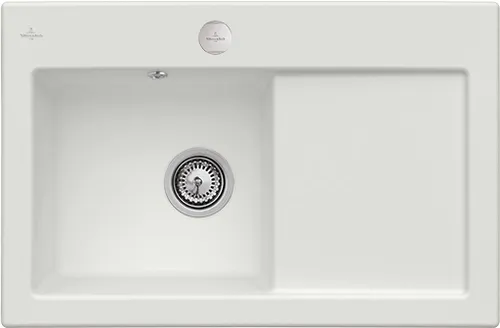 Bild von VILLEROY BOCH Subway 45 Einbauspüle, inklusive Ablaufgarnitur mit Excenterbetätigung, aus Keramik, 780 x 510 mm, Steam CeramicPlus #677202SM