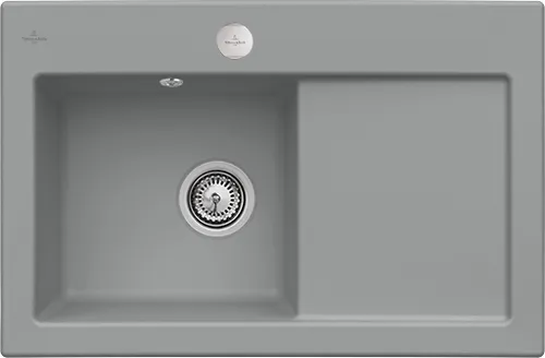 Bild von VILLEROY BOCH Subway 45 Einbauspüle, inklusive Ablaufgarnitur mit Excenterbetätigung, aus Keramik, 780 x 510 mm, Stone CeramicPlus #677202SL