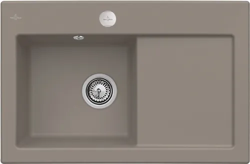 Bild von VILLEROY BOCH Subway 45 Einbauspüle, inklusive Ablaufgarnitur mit Excenterbetätigung, aus Keramik, 780 x 510 mm, Timber CeramicPlus #677202TR