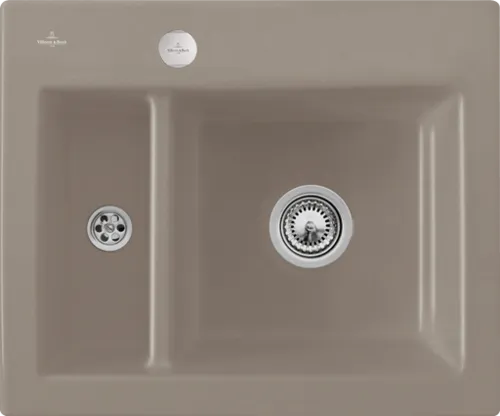 Bild von VILLEROY BOCH Subway 60 XM Einbauspüle, inklusive Ablaufgarnitur mit Excenterbetätigung, aus Keramik, 620 x 510 mm, Timber CeramicPlus #678002TR