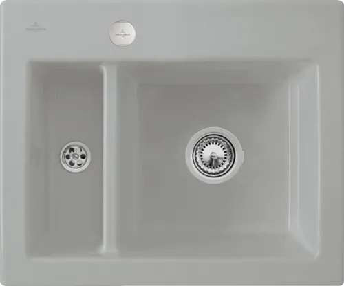 Bild von VILLEROY BOCH Subway 60 XM Einbauspüle, inklusive Ablaufgarnitur mit Excenterbetätigung, aus Keramik, 620 x 510 mm, Fossil CeramicPlus #678002KD