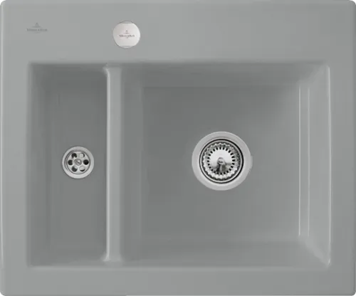 Bild von VILLEROY BOCH Subway 60 XM Einbauspüle, inklusive Ablaufgarnitur mit Excenterbetätigung, aus Keramik, 620 x 510 mm, Stone CeramicPlus #678002SL