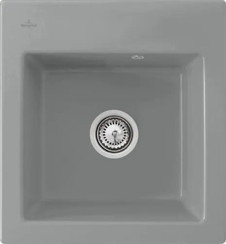Bild von VILLEROY BOCH Subway 45 XS Einbauspüle, inklusive Ablaufgarnitur mit Handbetätigung, aus Keramik, 475 x 510 mm, Stone CeramicPlus #678101SL
