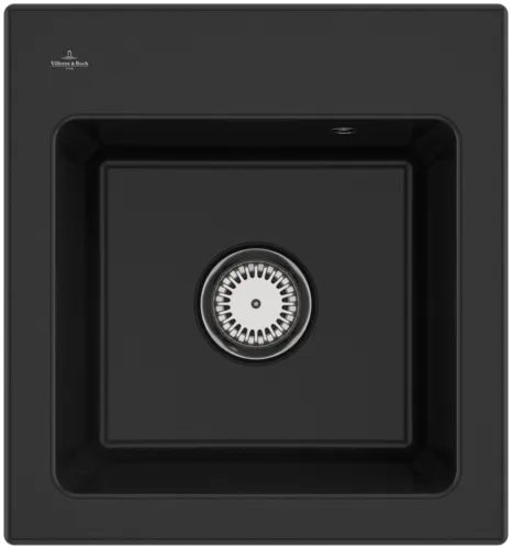 Bild von VILLEROY BOCH Subway 45 XS Einbauspüle, inklusive Ablaufgarnitur mit Handbetätigung, aus Keramik, 475 x 510 mm, Chromite CeramicPlus #678101J0