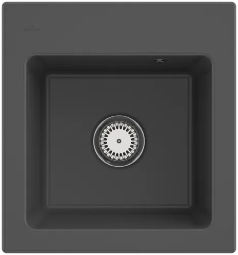 Bild von VILLEROY BOCH Subway 45 XS Einbauspüle, inklusive Ablaufgarnitur mit Handbetätigung, aus Keramik, 475 x 510 mm, Graphite CeramicPlus #678101I4
