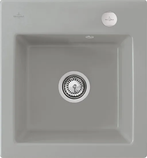 Bild von VILLEROY BOCH Subway 45 XS flat flächenbündige Spüle, inklusive Ablaufgarnitur mit Excenterbetätigung, aus Keramik, 440 x 475 mm, Fossil CeramicPlus #67812FKD