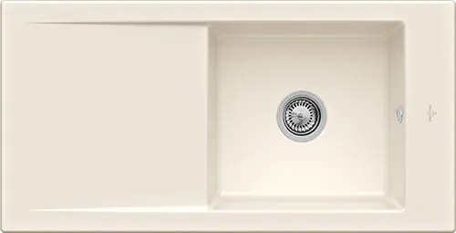Bild von VILLEROY BOCH Timeline 60 Einbauspüle, inklusive Ablaufgarnitur mit Handbetätigung, aus Keramik, 1000 x 510 mm, Crema CeramicPlus #679001KR