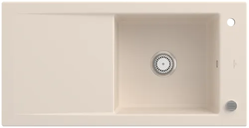 Bild von VILLEROY BOCH Timeline 60 Einbauspüle, inklusive Ablaufgarnitur mit Excenterbetätigung, aus Keramik, 1000 x 510 mm, Ivory CeramicPlus #679002FU