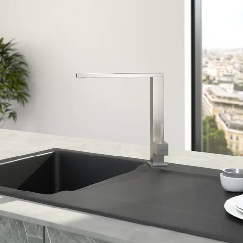 Bild von VILLEROY BOCH Finera Square Küchenarmatur, aus Edelstahl, Edelstahl massiv #927100LC